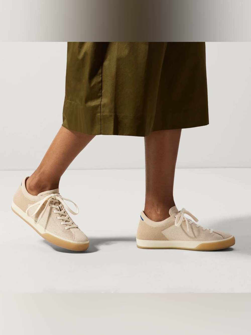 Rothy’s Women's Lace-Up Sneakers in Biscuit